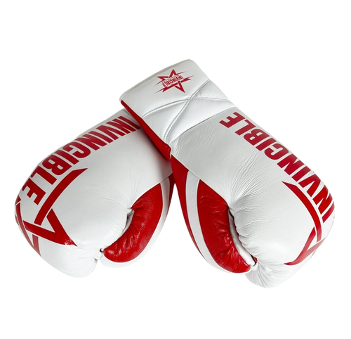 Gants de boxe Invincible Almoravid 16oz Flat Cuff — cuir de grain supérieur à lacets
