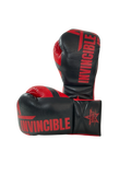 Gants de boxe Zenata — cuir de grain supérieur noir à lacets, Invincible