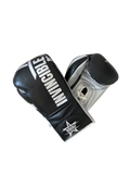 Gants de boxe Aswad 10oz — cuir de grain supérieur noir à lacets, étoile blanche, Invincible