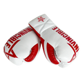 Gants de boxe Almoravid — cuir de grain supérieur blanc à lacets, Invincible
