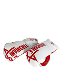 Gants de boxe Almoravid — cuir de grain supérieur blanc à lacets, Invincible